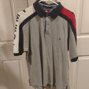 Tommy Hilfiger Kids Polo in Gray, Red, and Navy